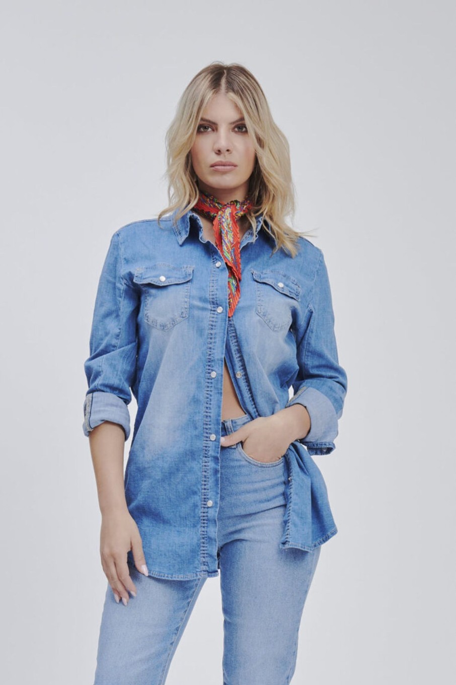 Forpen Camicia Denim Con Taschini Camicie & Bluse