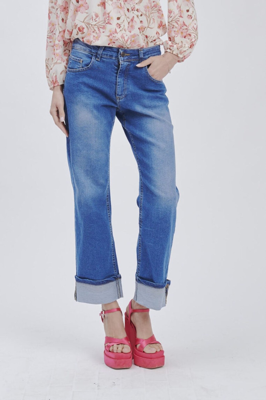 Forpen Denim Con Risvolto Pantaloni & Jeans