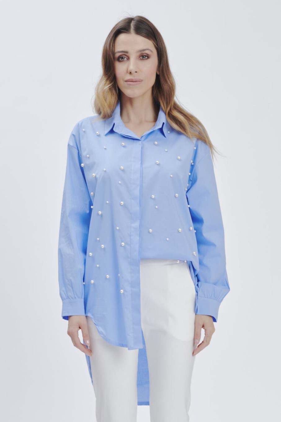 Forpen Maxi Camicia Con Perle Camicie & Bluse