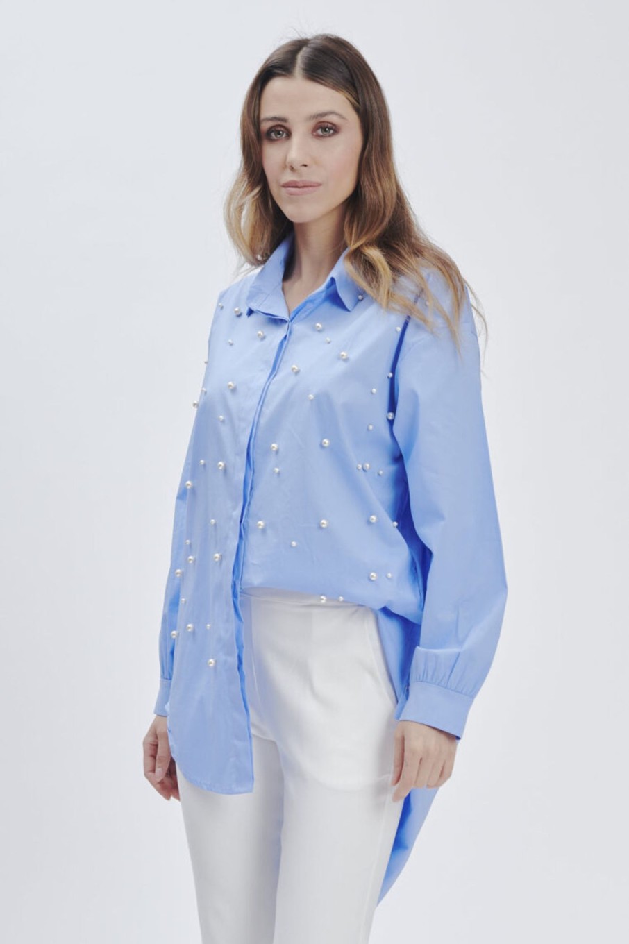 Forpen Maxi Camicia Con Perle Camicie & Bluse