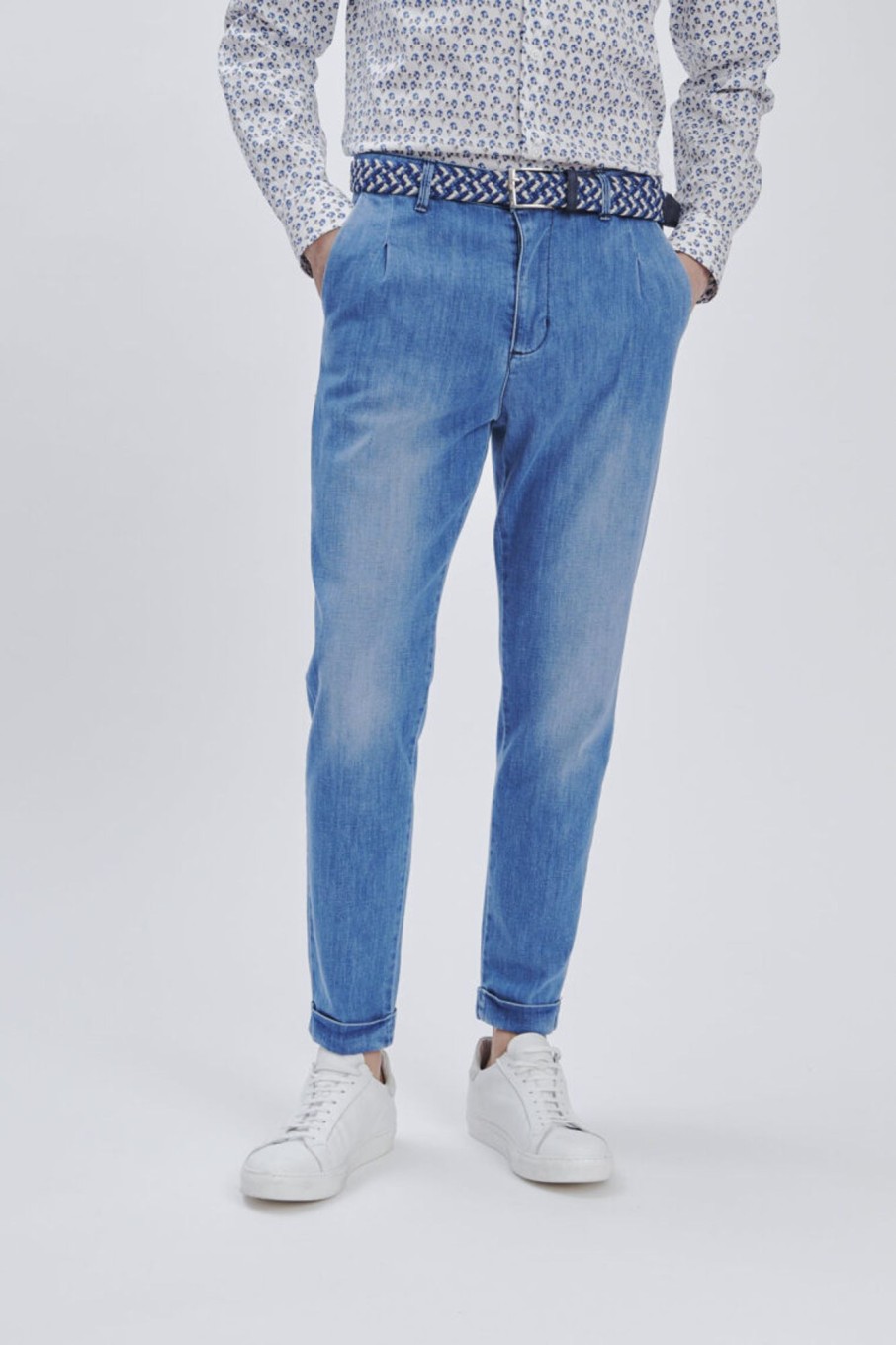 Forpen Chino Denim Con Pinces Pantaloni & Jeans