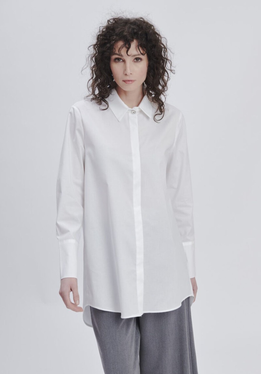 Forpen Camicia Lunga Bottoni Gioiello Camicie & Bluse