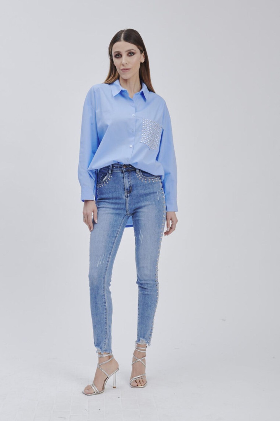 Forpen Denim Skinny Borchie Pantaloni & Jeans