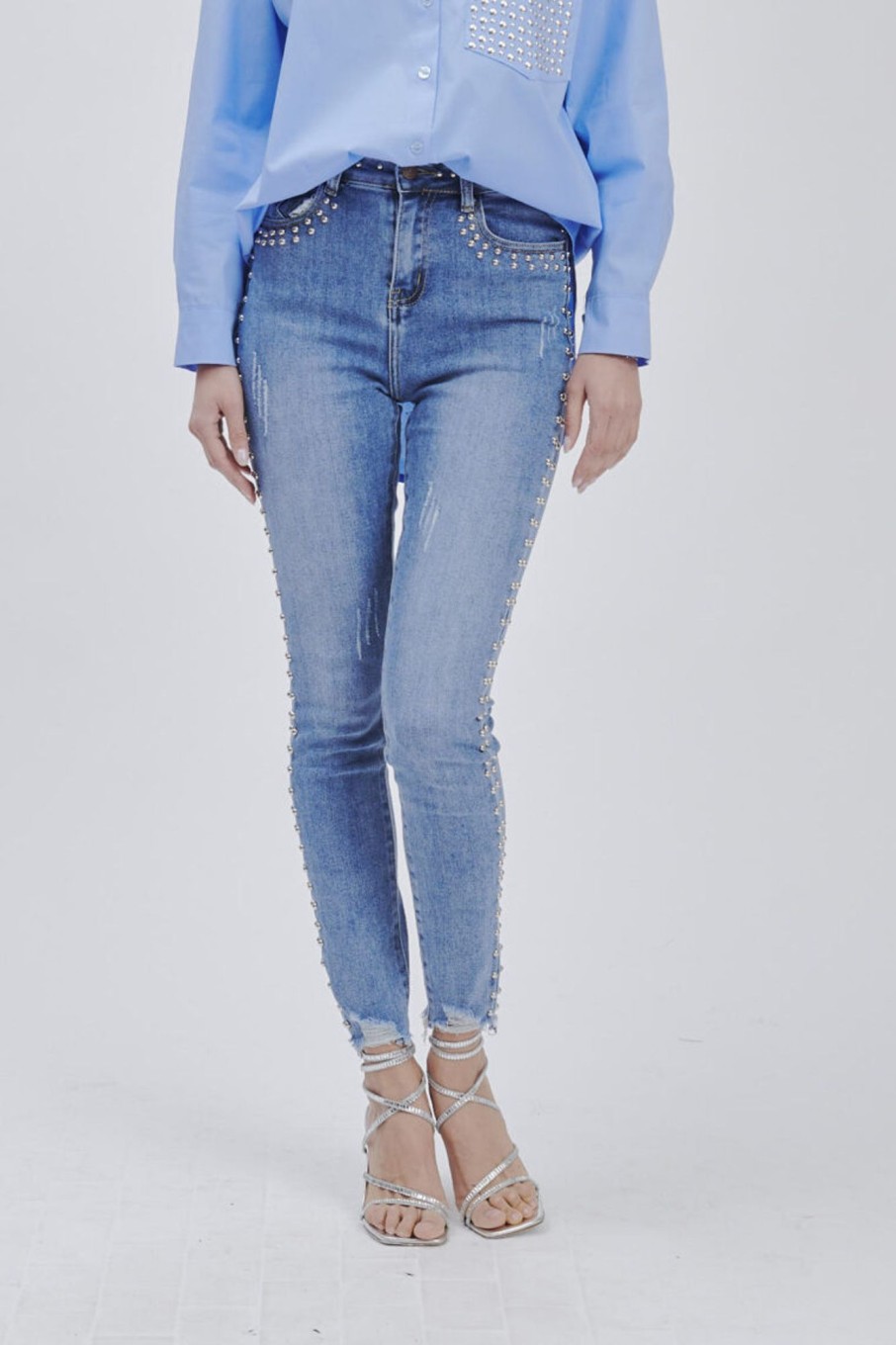 Forpen Denim Skinny Borchie Pantaloni & Jeans