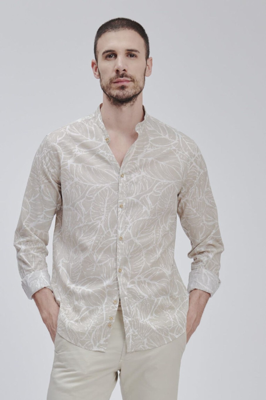 Forpen Camicia Coreana Stampata Camicie