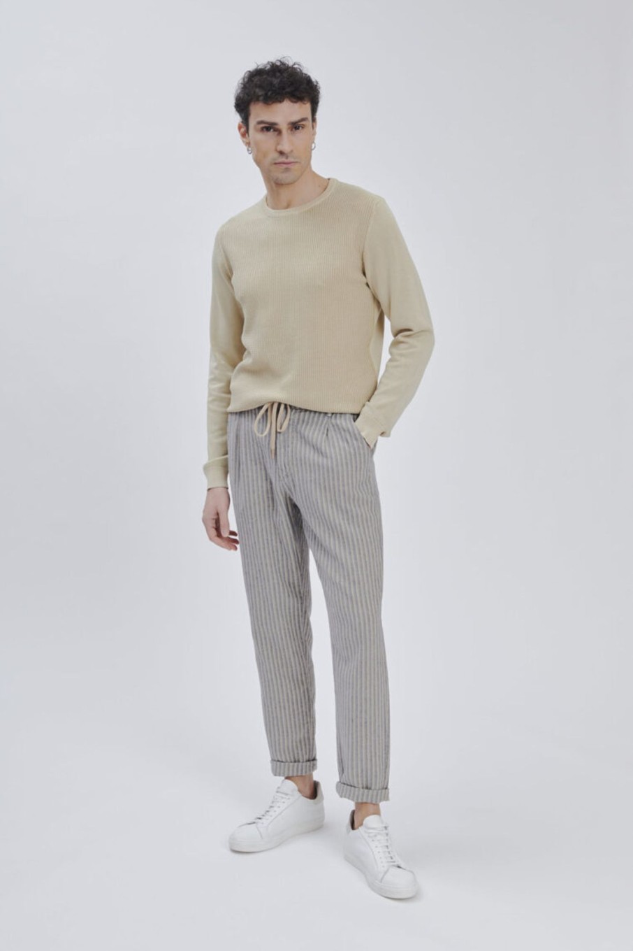 Forpen Pantalaccio Misto Lino Riga Pantaloni & Jeans