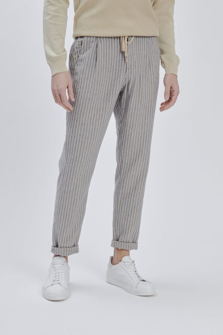 Forpen Pantalaccio Misto Lino Riga Pantaloni & Jeans